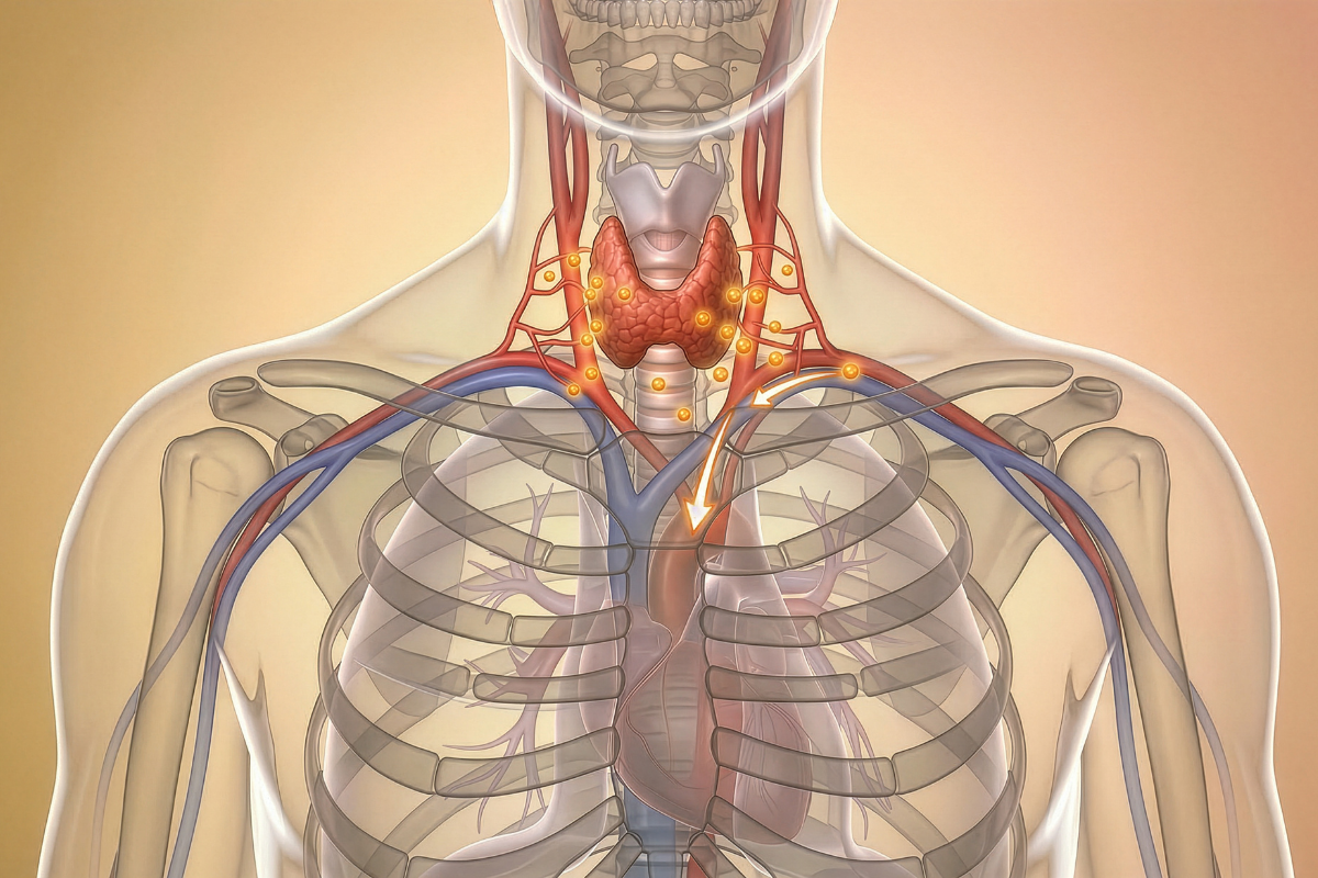 Patient receiving thyroid ultrasound evaluation at Northwest Thyroid Center